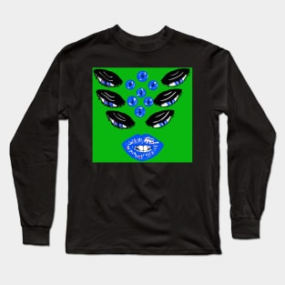 Demon Inside - Blue on Green Long Sleeve T-Shirt